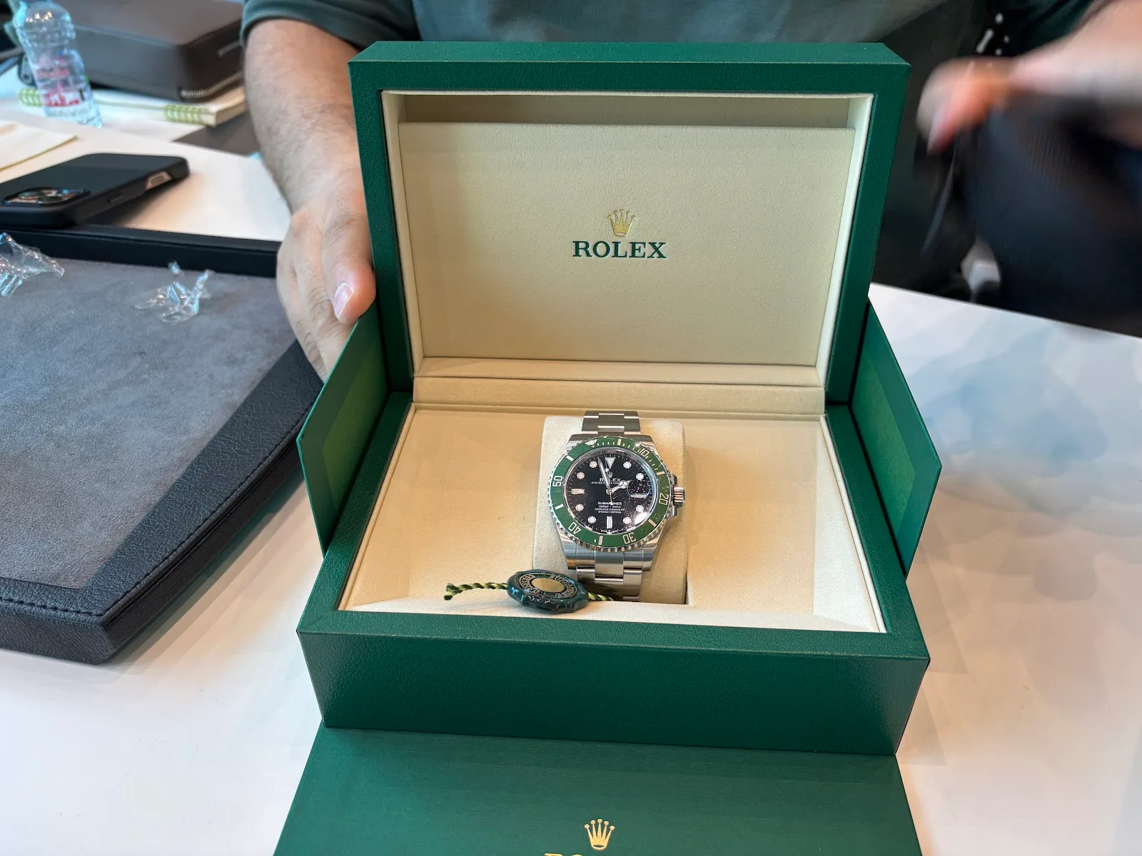 A watch presented with its box