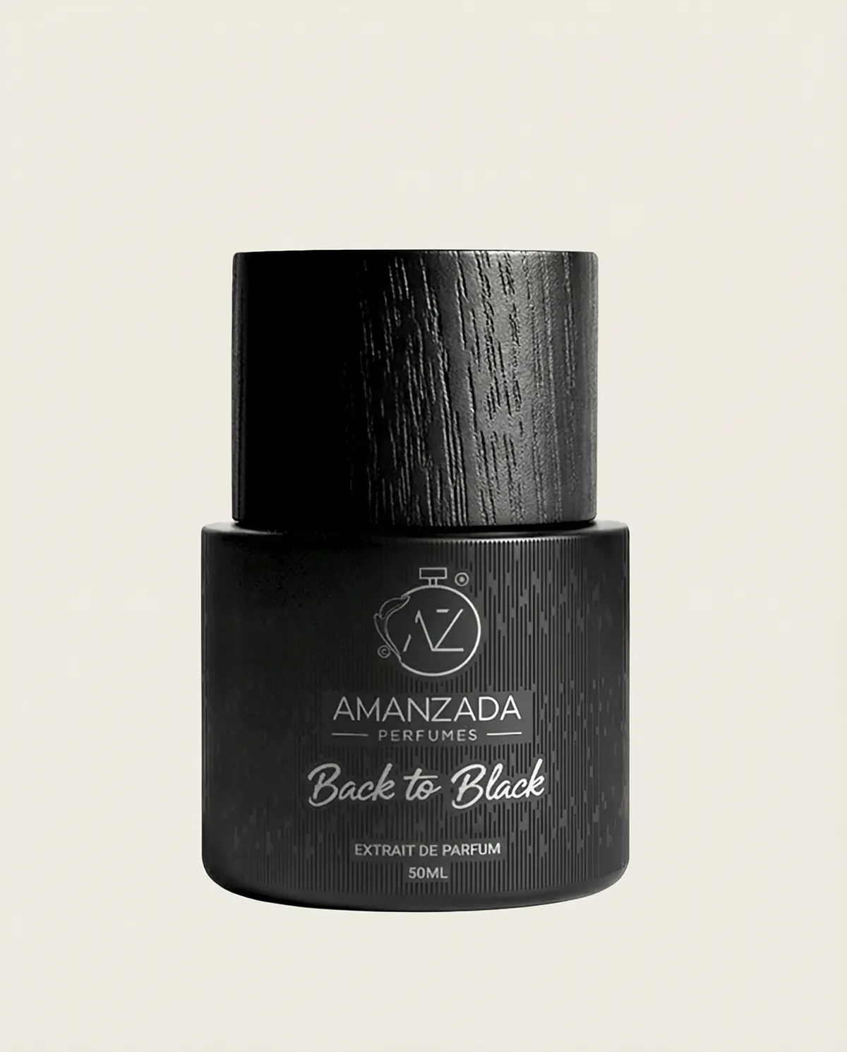 Amanzada Back to Black extrait de parfum, matte black bottle
