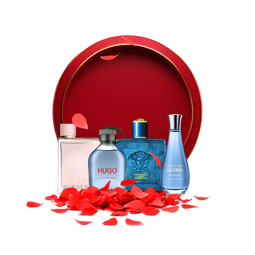 Perfume gift box set with designer fragrances