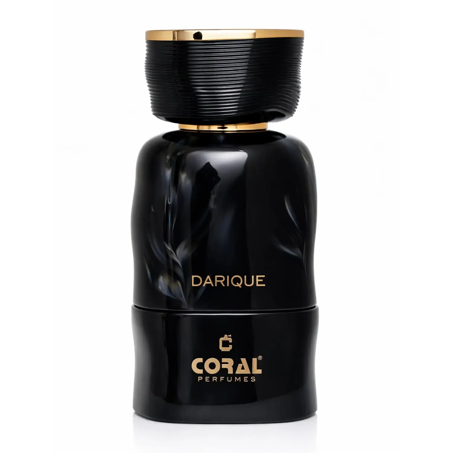 Coral Darique black and gold perfume bottle