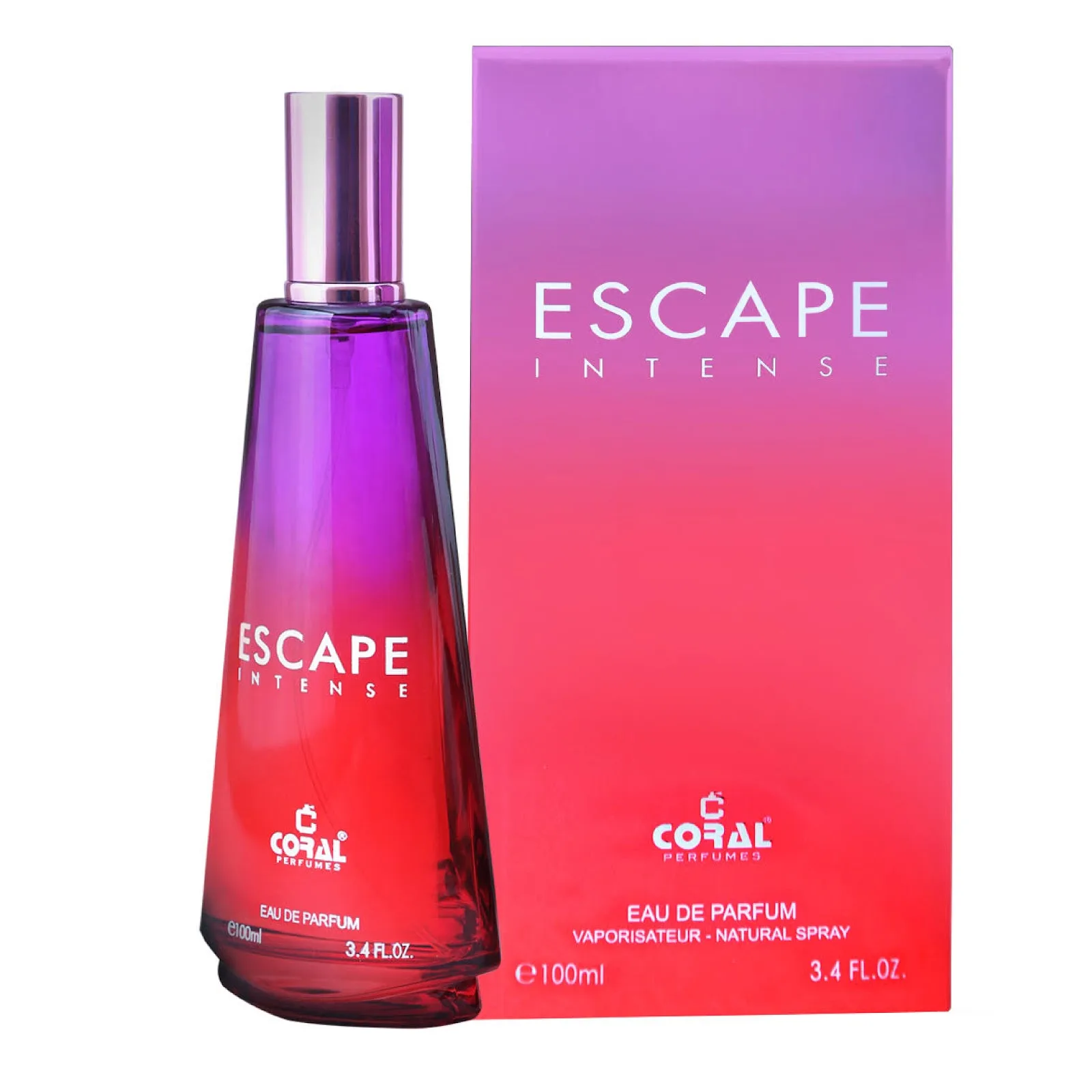 Coral Escape Intense eau de parfum bottle and box