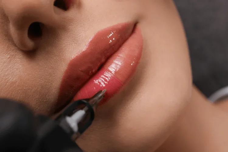 Semi-permanent lip tint treatment