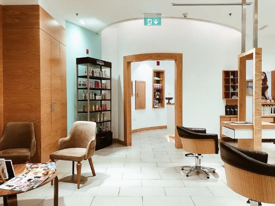 Salon interior with styling chairs