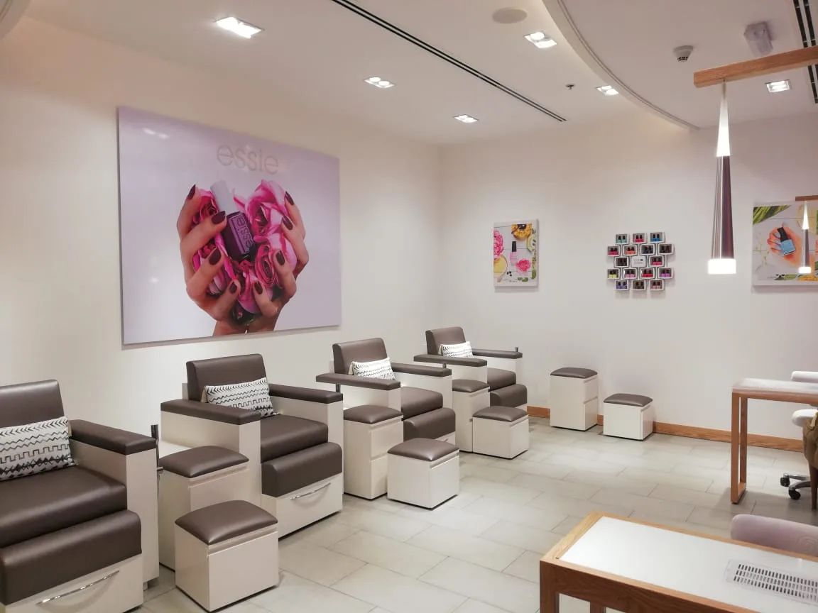 Pedicure and manicure seating area