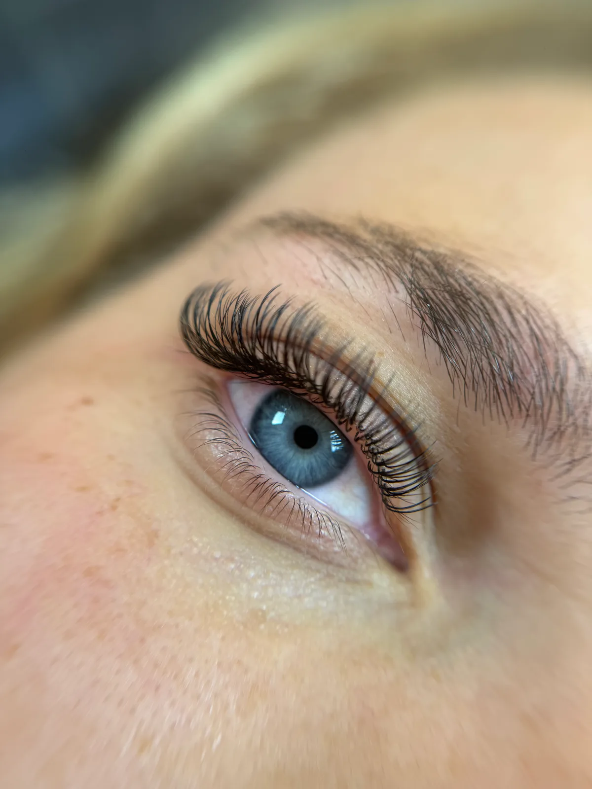 Classic lash extensions close up