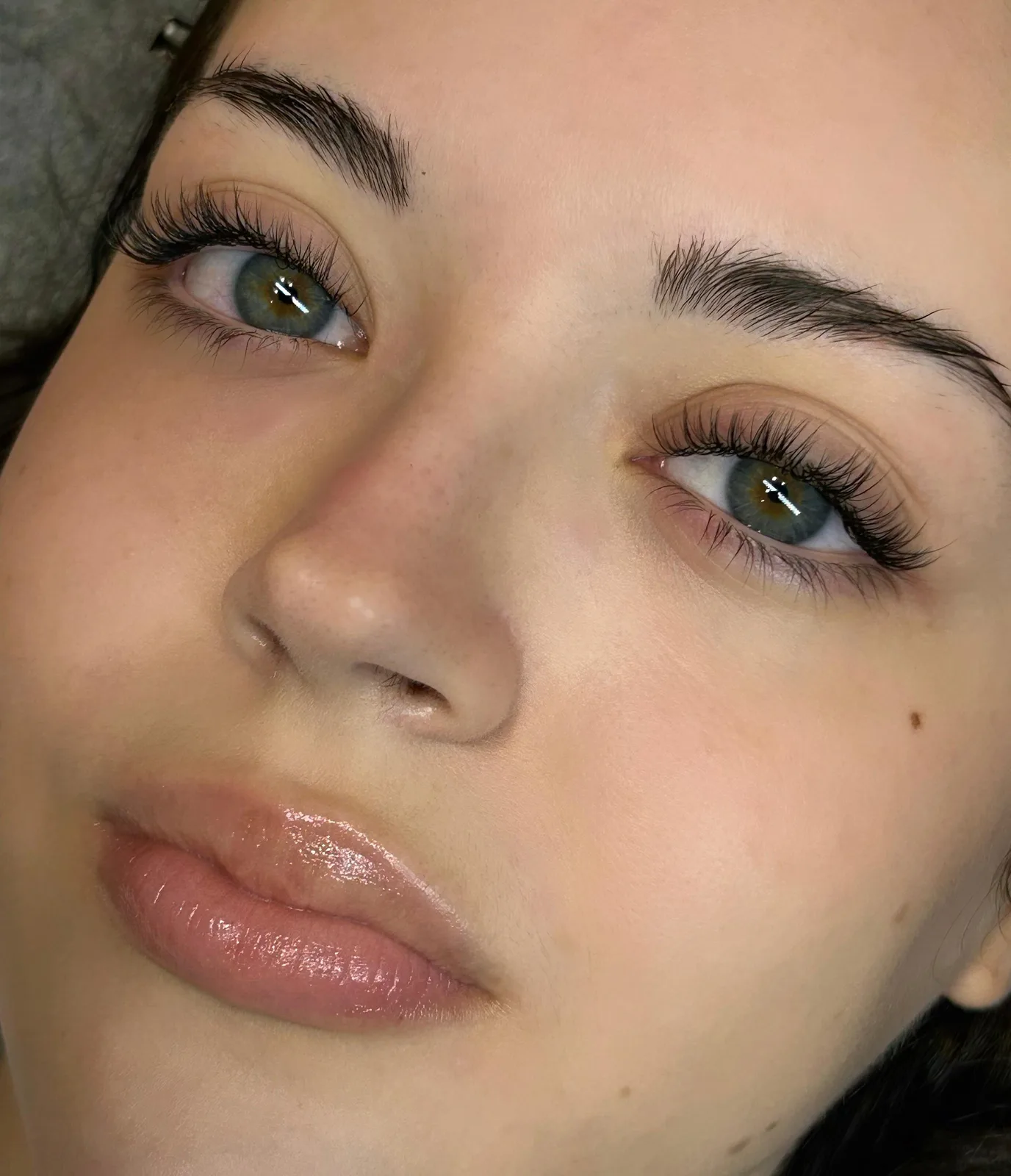 Shaped brows and natural lashes