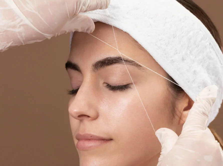 Eyebrow threading treatment
