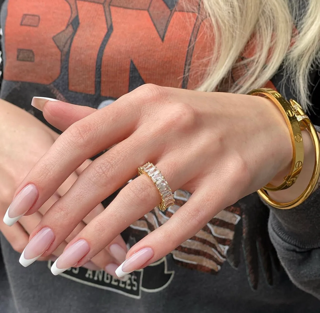 Manicured nails with a French finish