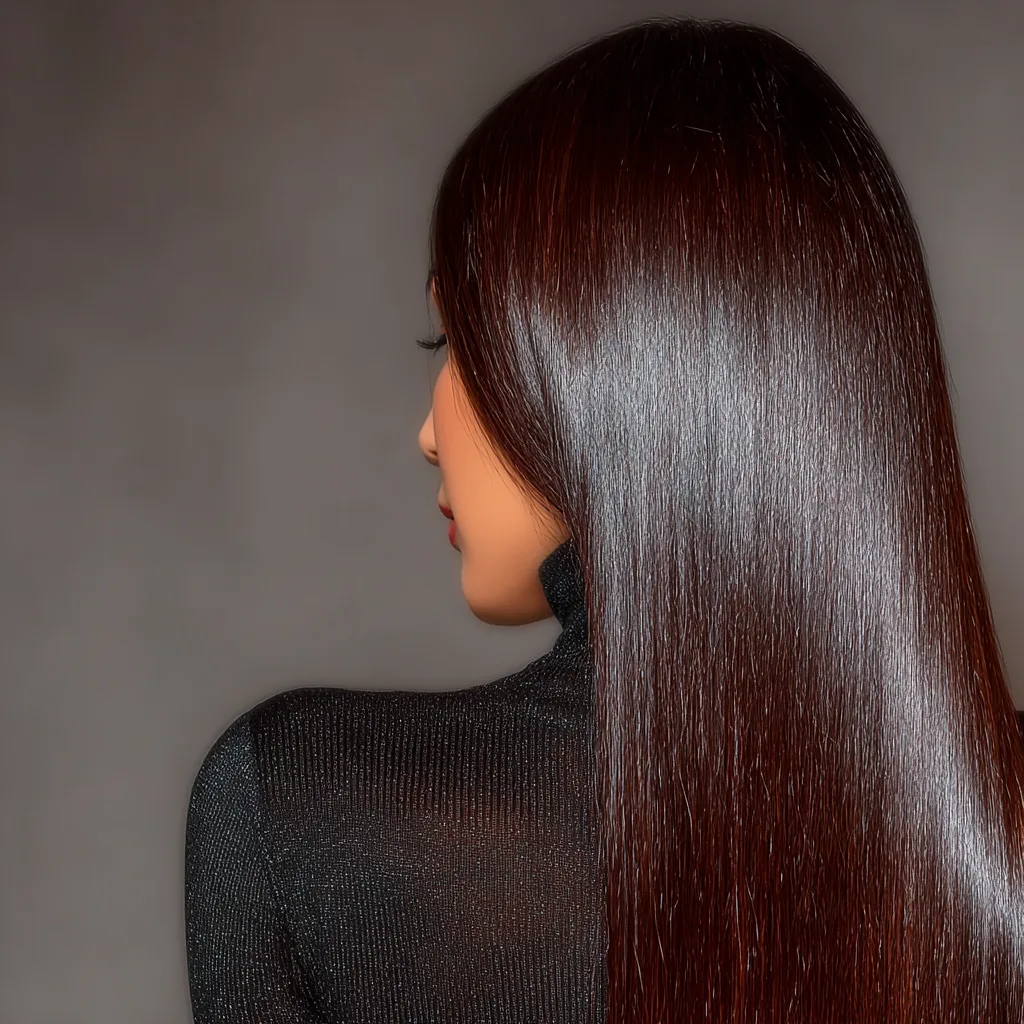 Glossy, freshly coloured long hair