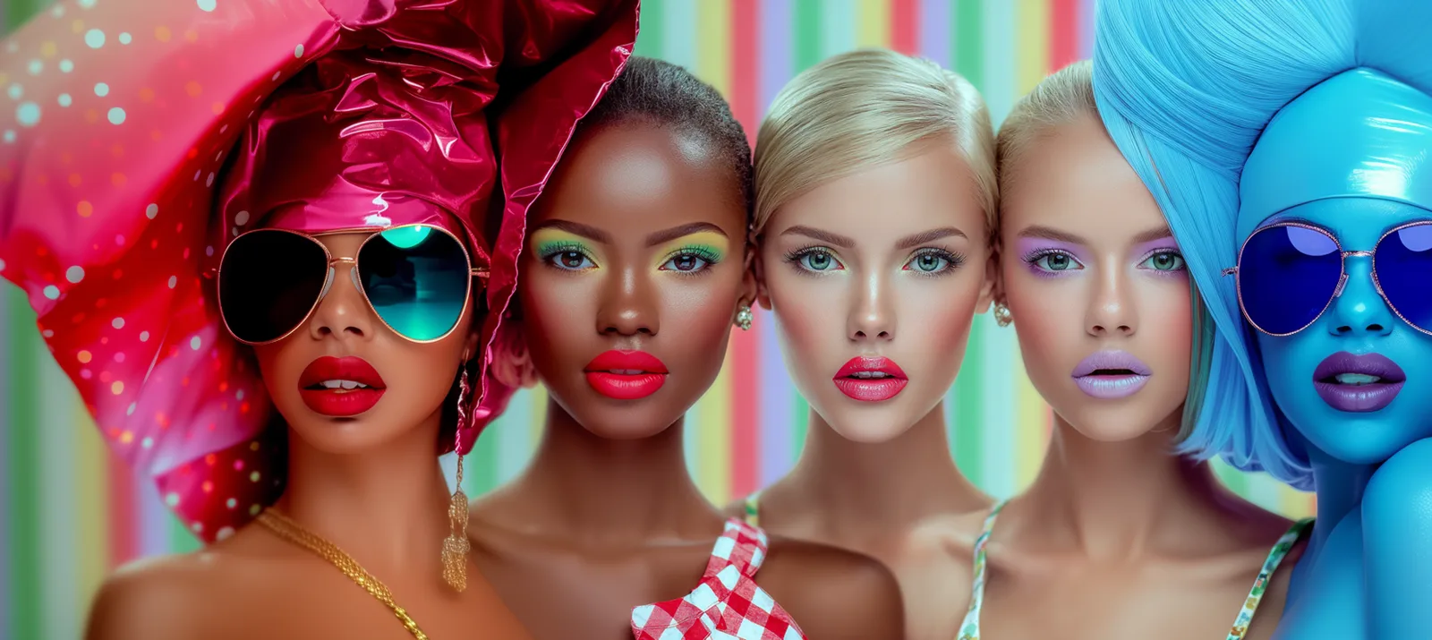 Bold, colourful makeup looks