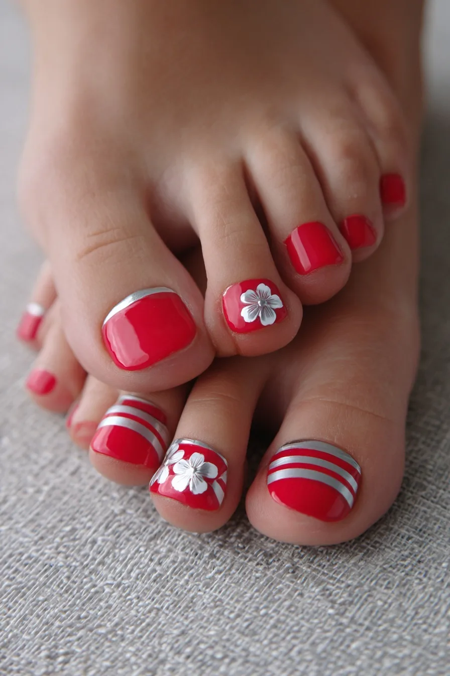 Manicure and pedicure with nail art