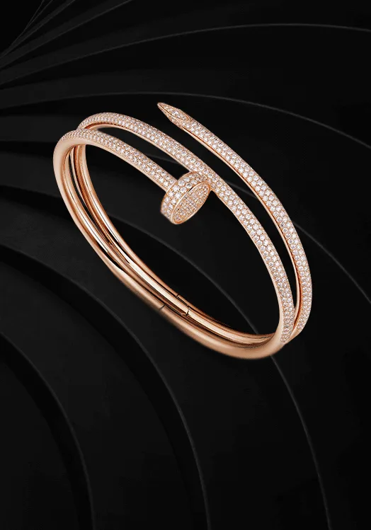 Rose gold pavé diamond nail bracelet