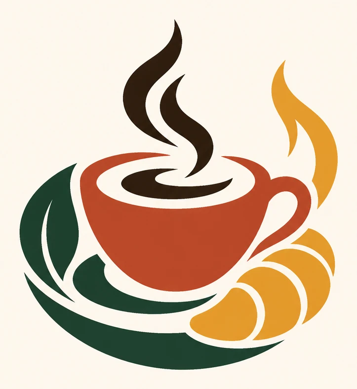 Common Grounds logo — coffee cup and croissant