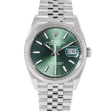 Rolex Datejust with a green dial