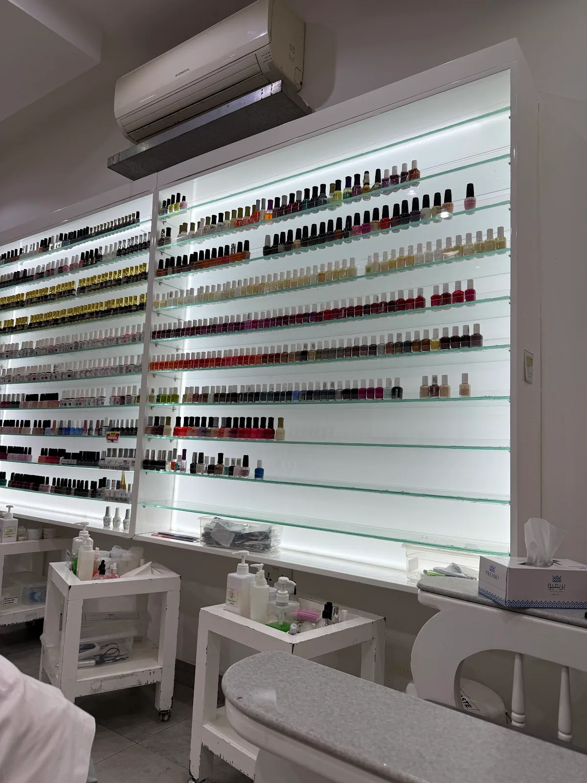 The polish wall — hundreds of nail colours
