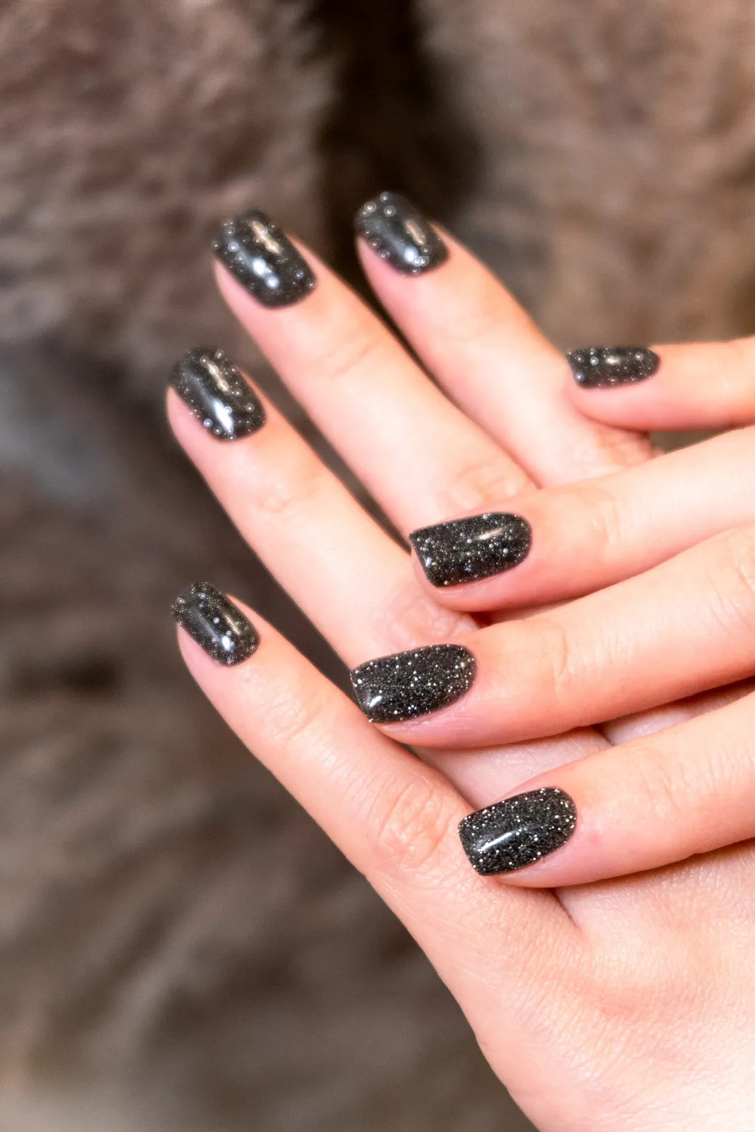 Black glitter nails