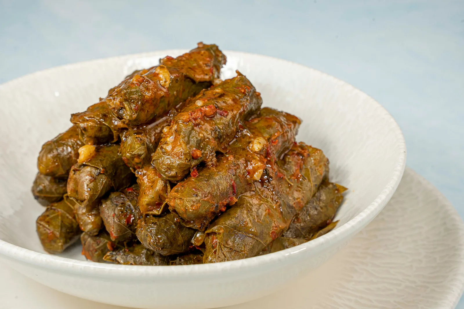 Yaprak Sarma — vine leaves hand-rolled with rice and herbs