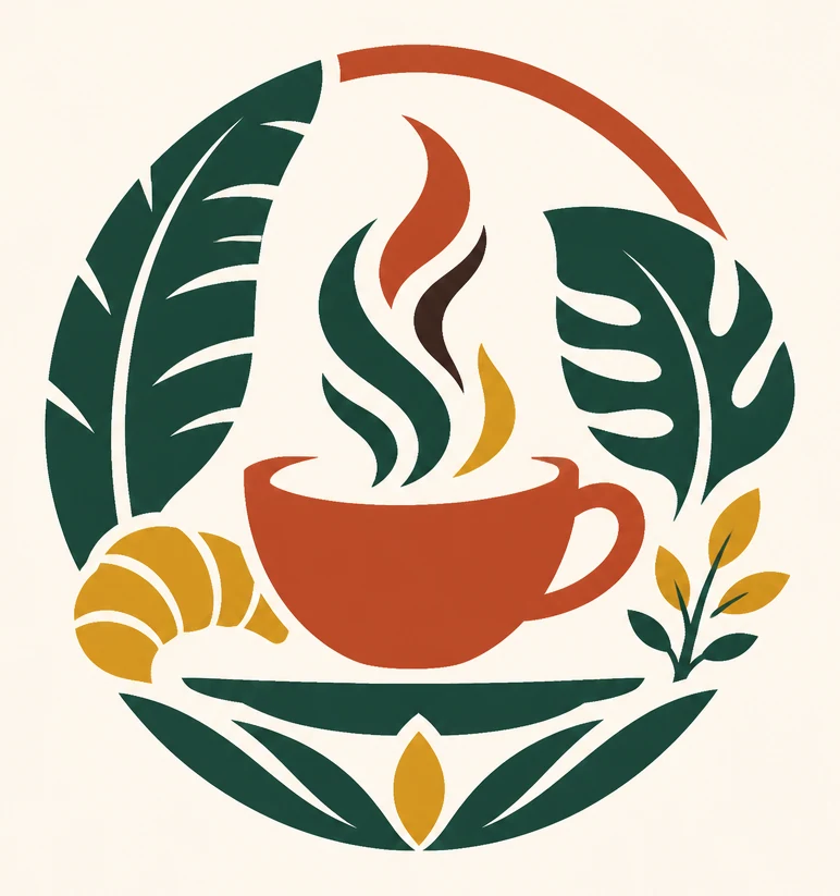 The Jungle Courtyard logo — a steaming cup framed by jungle leaves