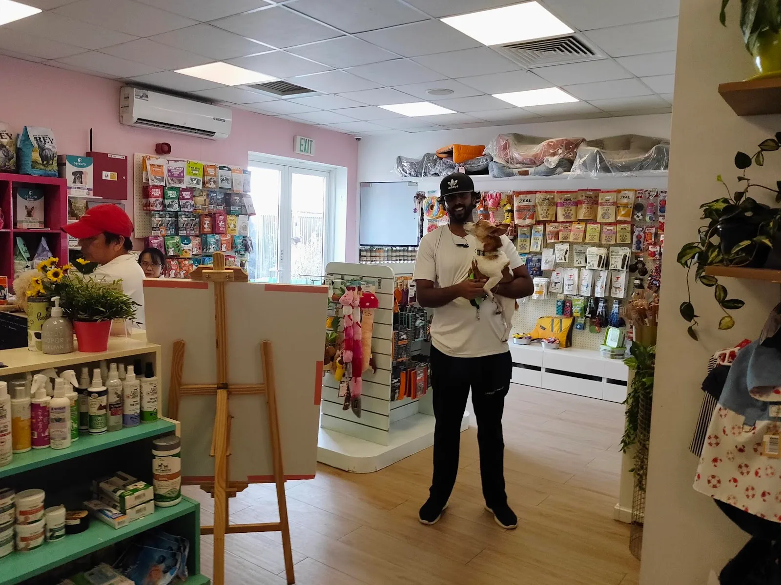 Inside the Dogwalk pet shop with food, treats and accessories