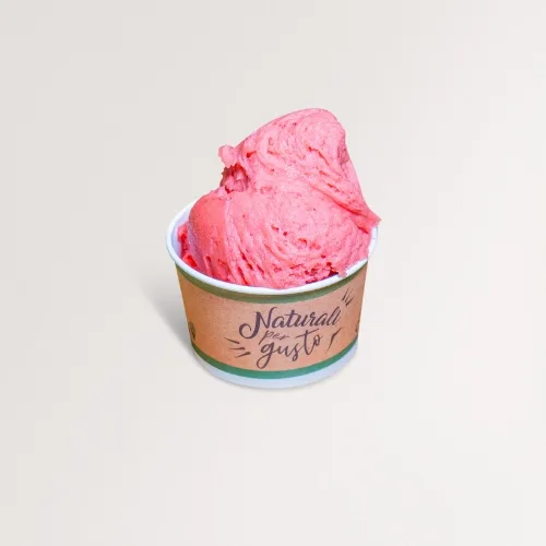 A cup of strawberry gelato