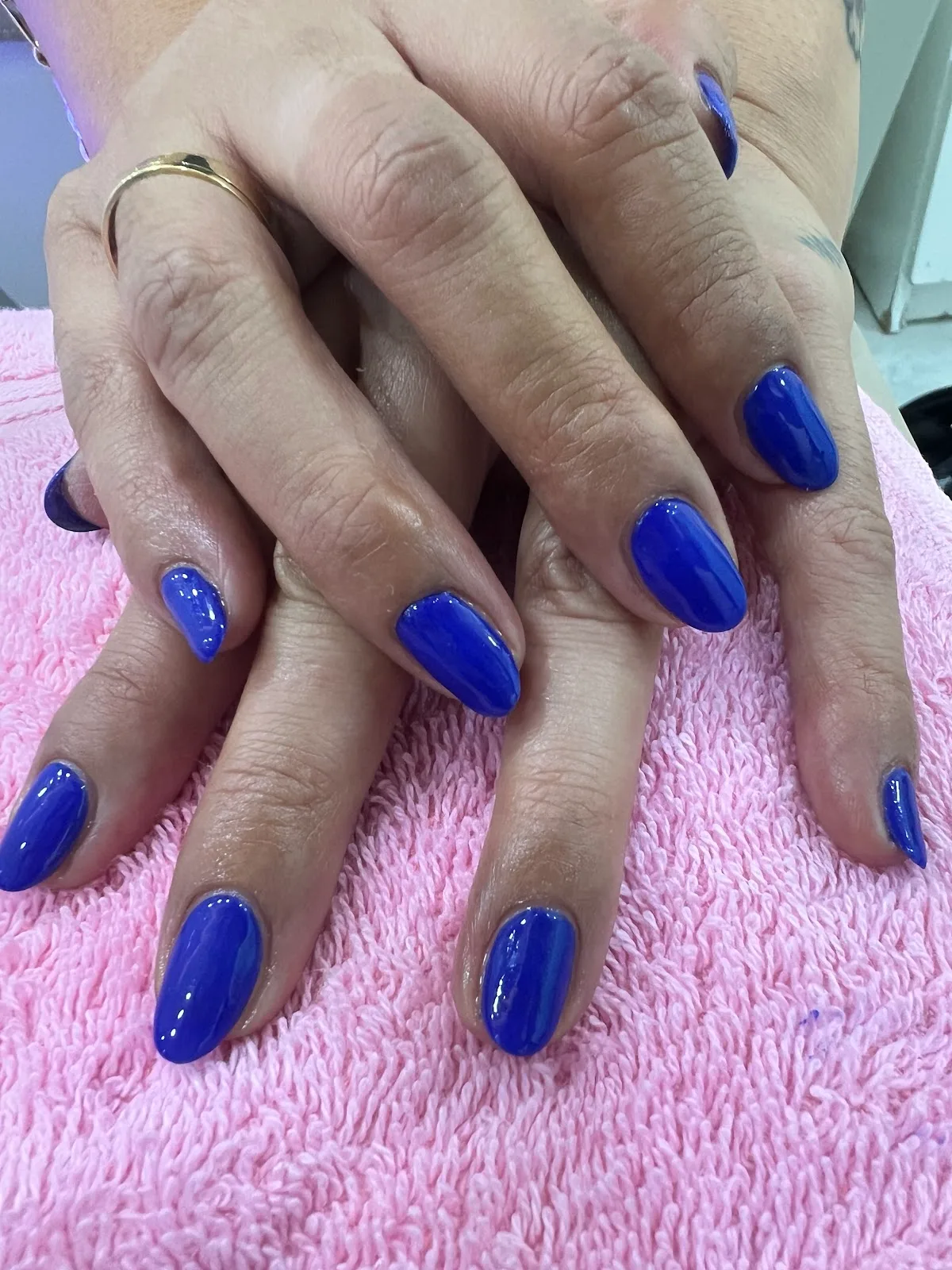 Bold cobalt blue gel nails