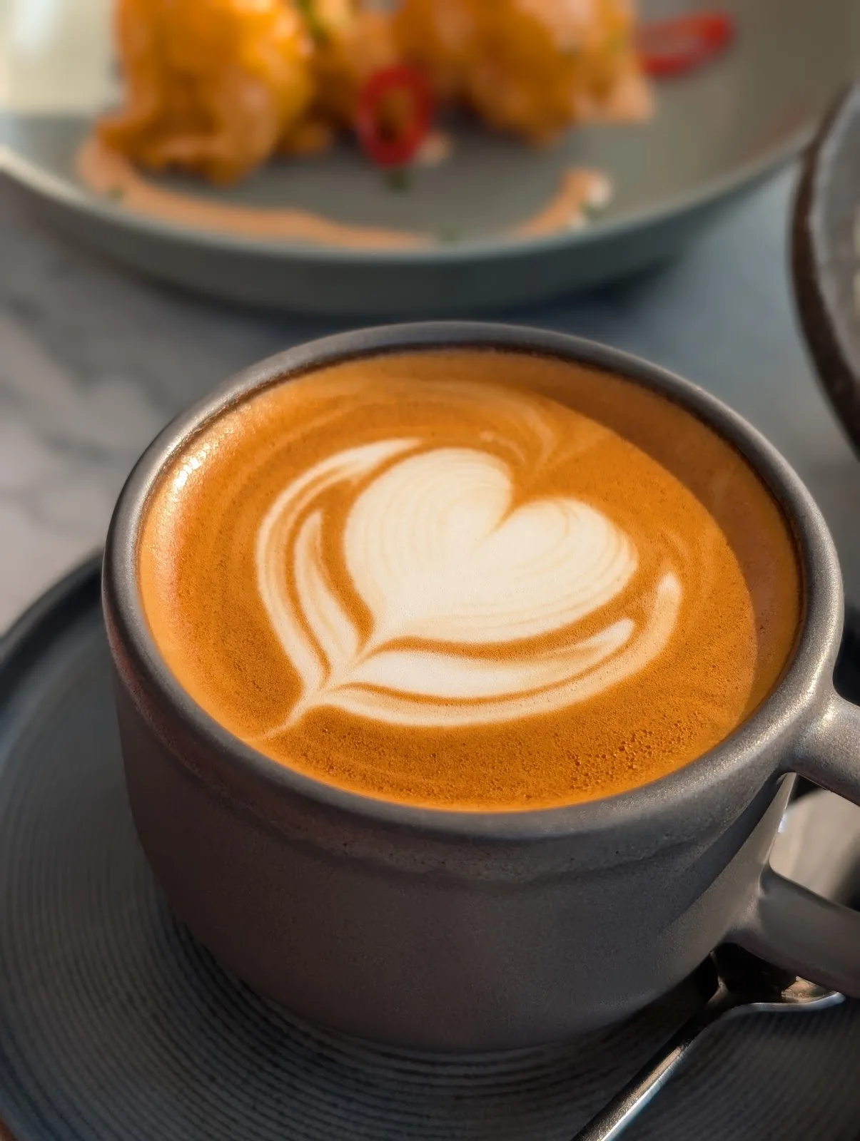 Latte with heart art