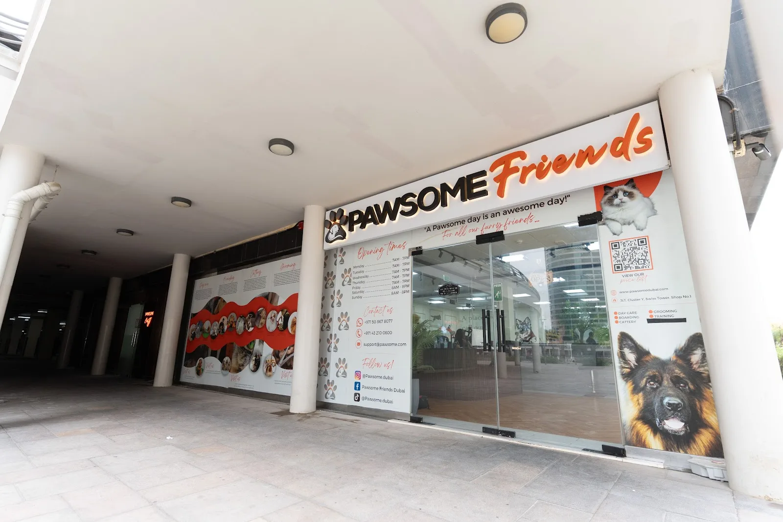 The Pawsome Friends storefront in Swiss Tower, JLT