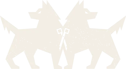 The Syndicate twin-wolf crest