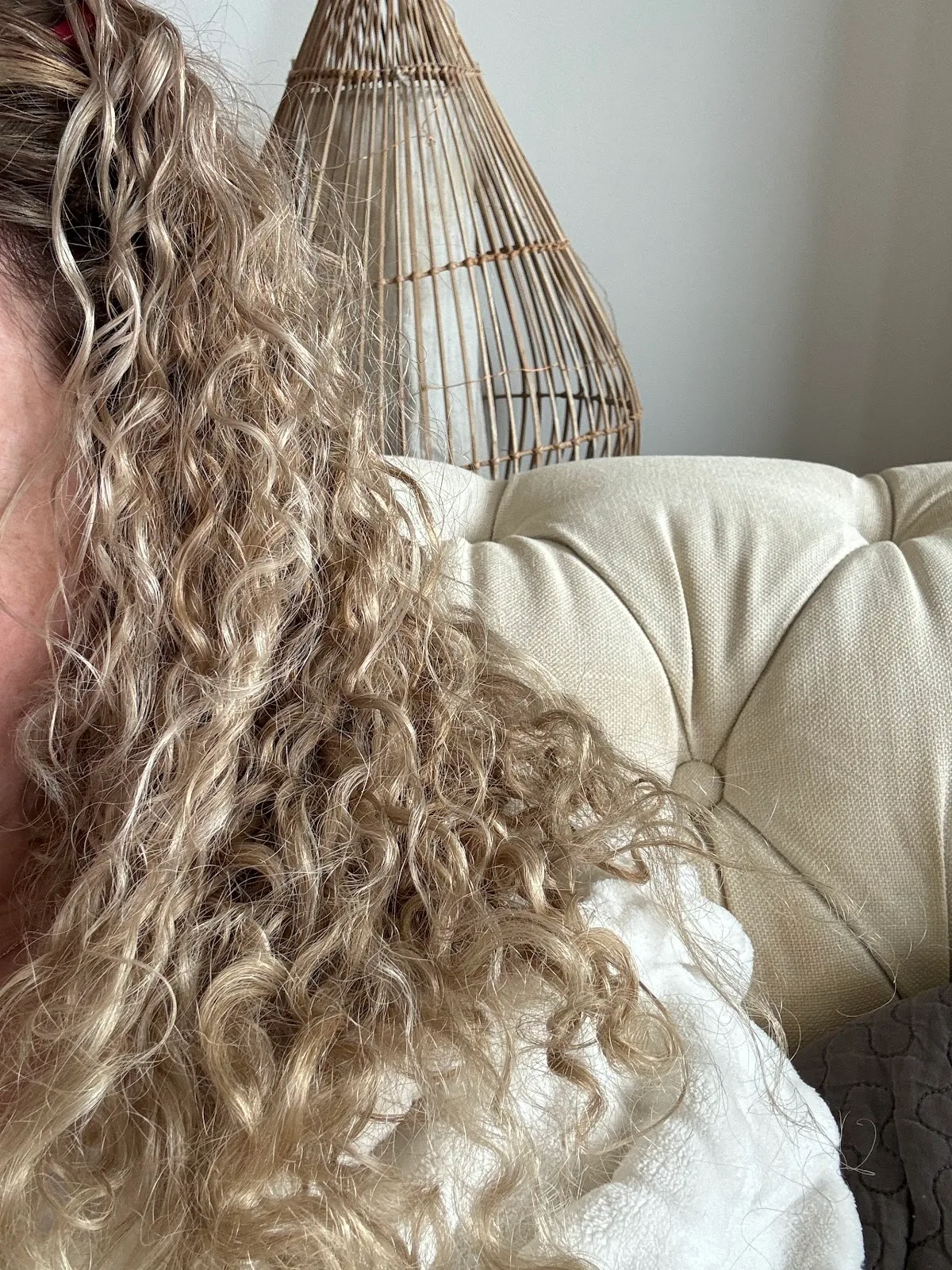 Defined natural curls shaped at the studio