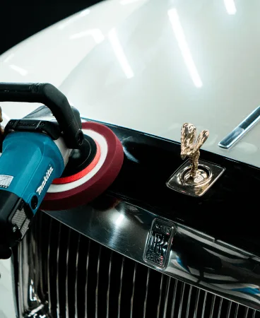 Machine paint correction on the bonnet of a Rolls-Royce