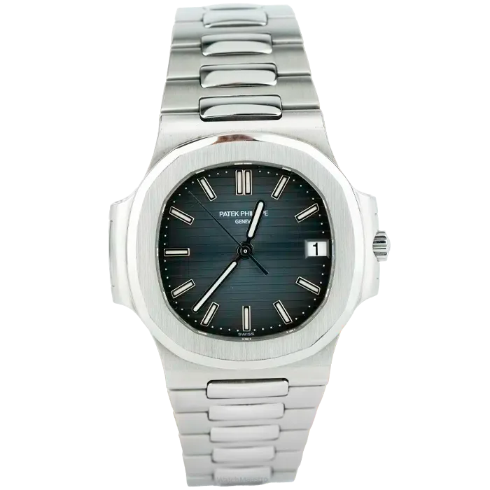 Patek Philippe Nautilus with blue-grey gradient dial and steel bracelet