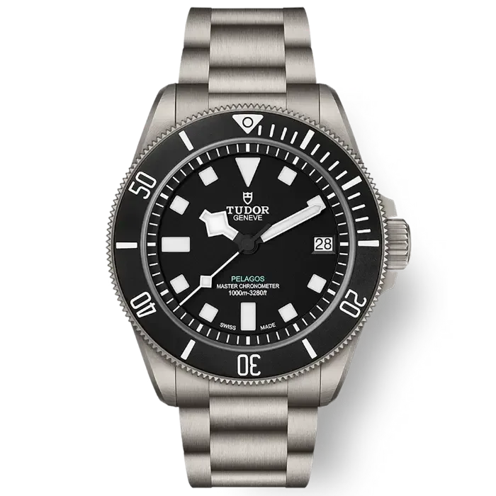 Tudor Pelagos titanium dive watch with black dial and bezel
