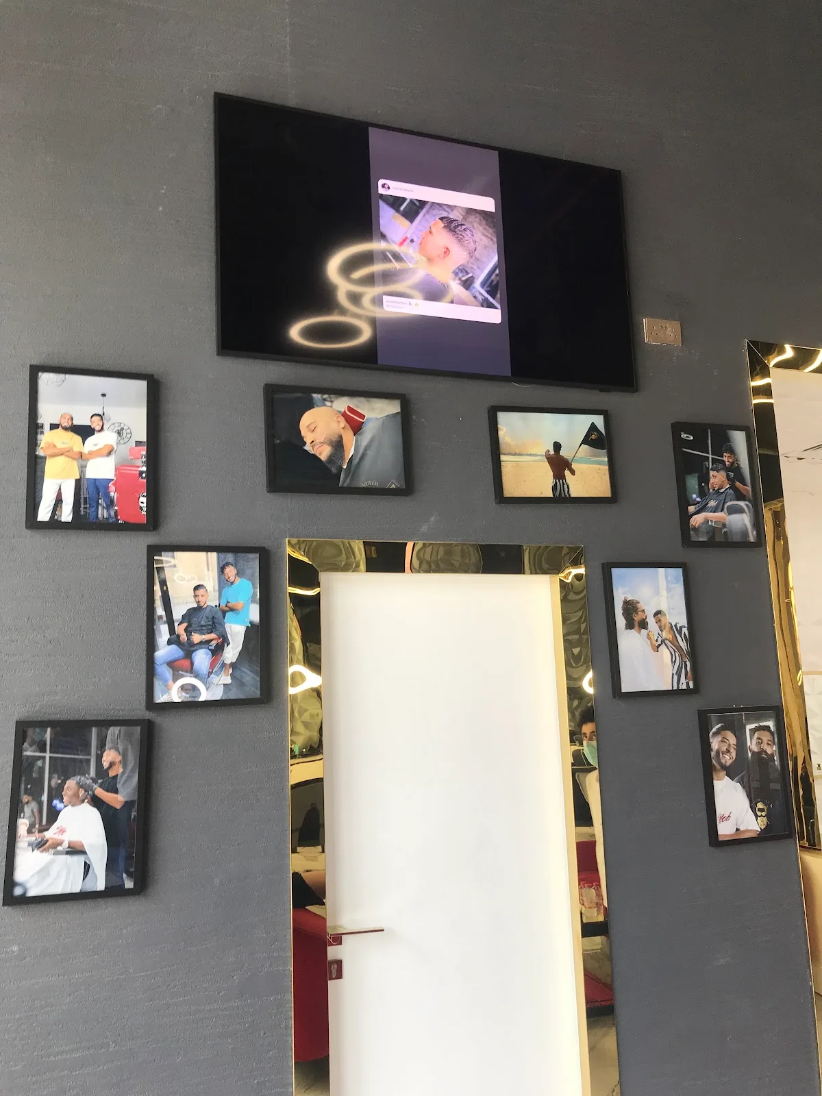 Guest photo wall inside the club