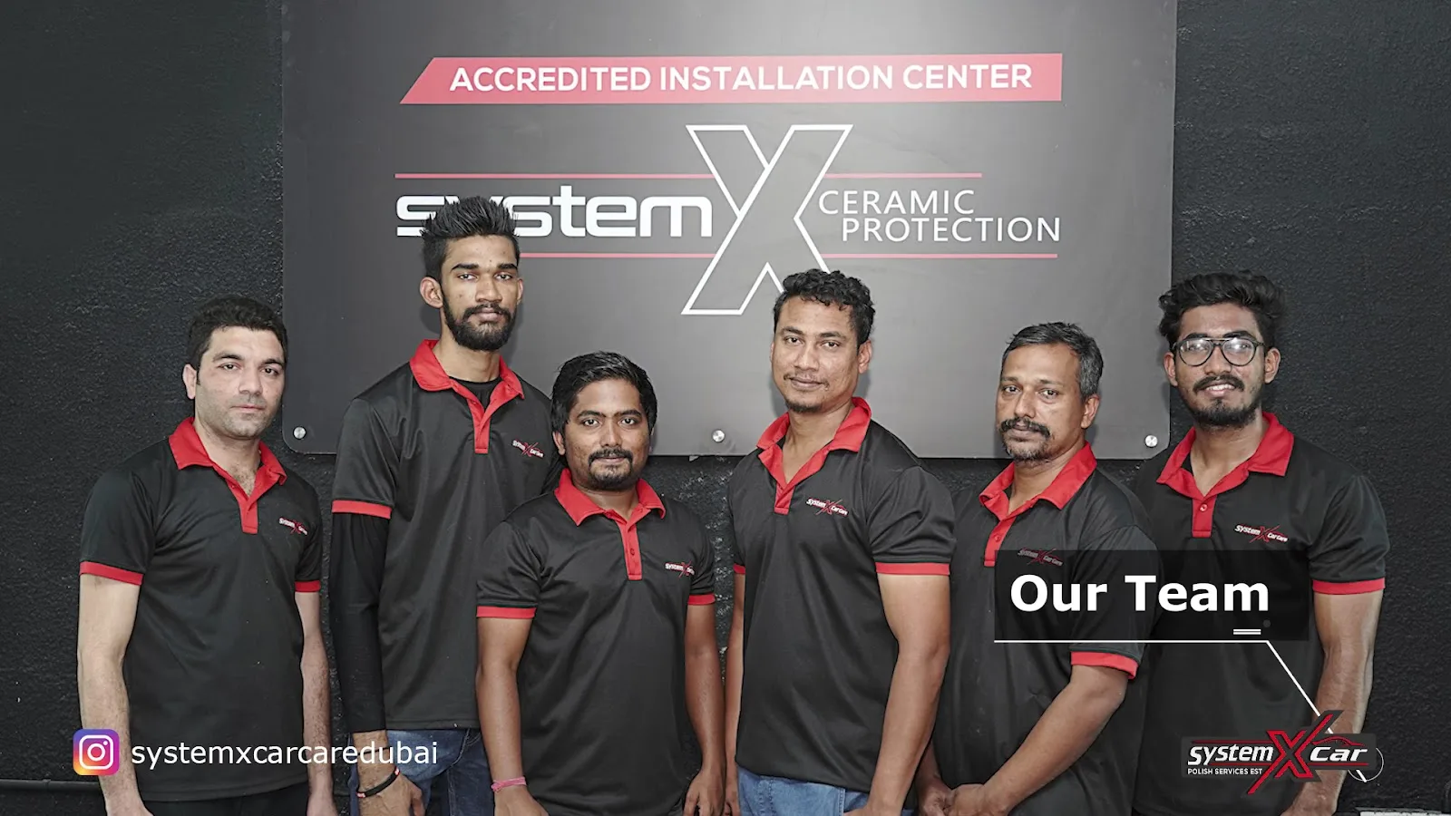 The System X Car Care team at their Al Quoz workshop