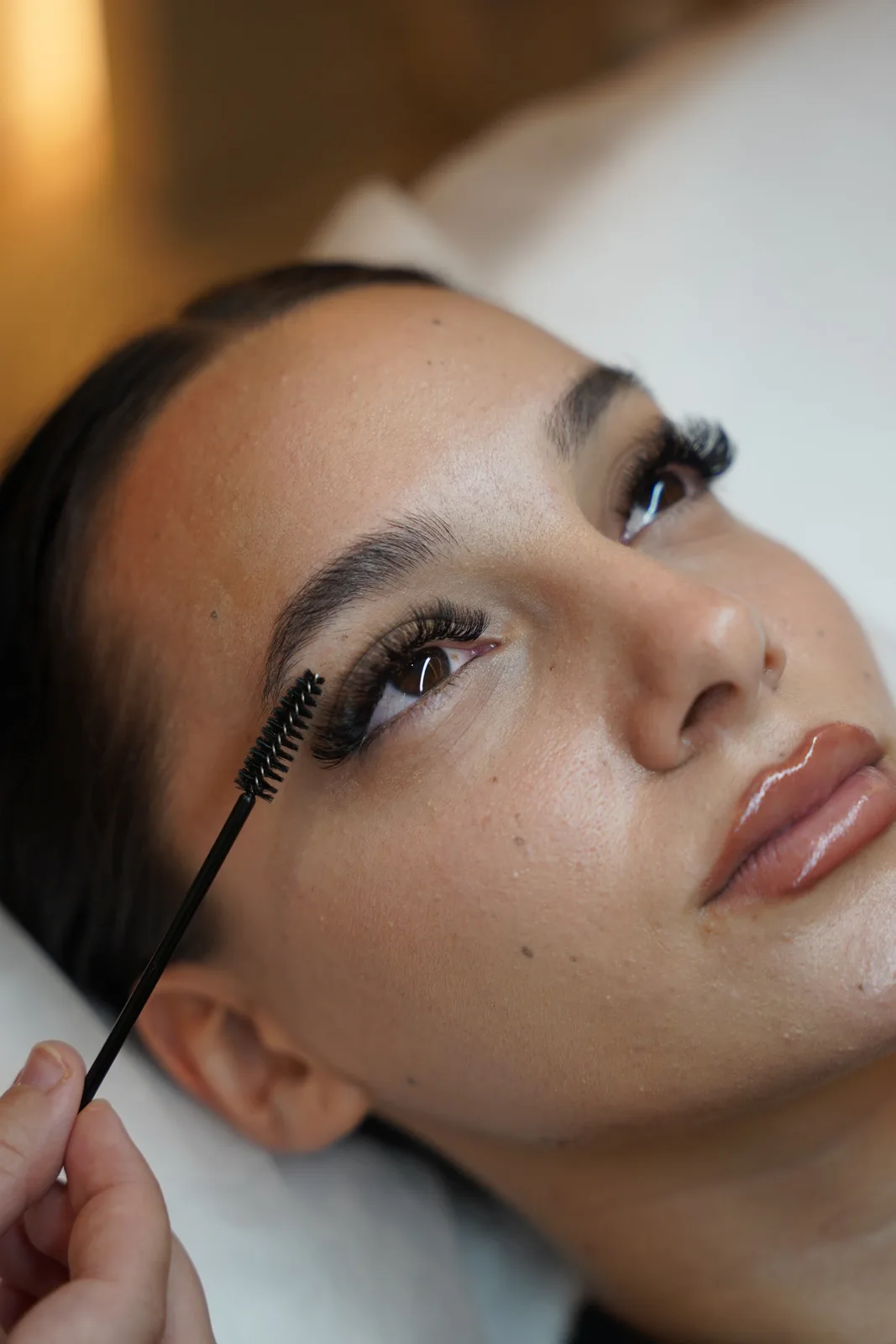 Lash and brow detailing close-up