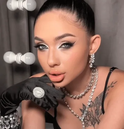 Glamorous evening makeup look with defined eyes