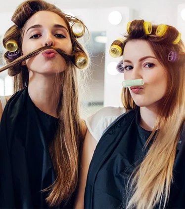 Clients enjoying their salon visit
