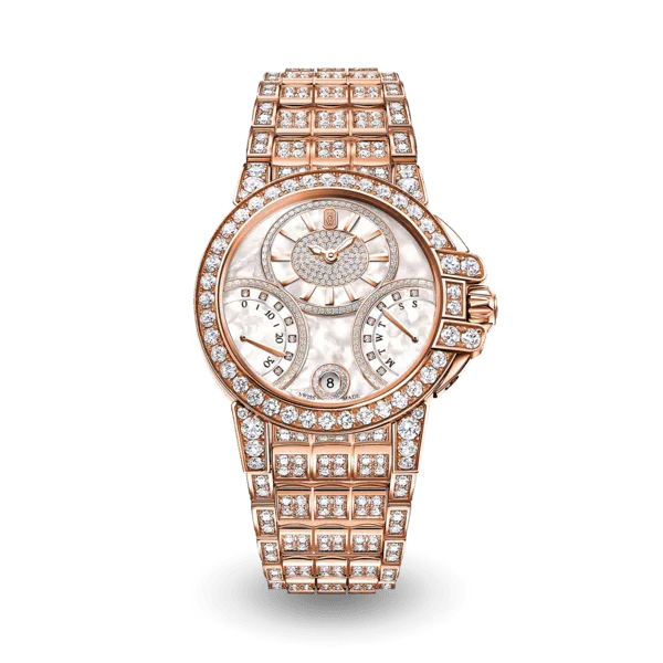 Harry Winston rose-gold watch with a diamond-set bracelet