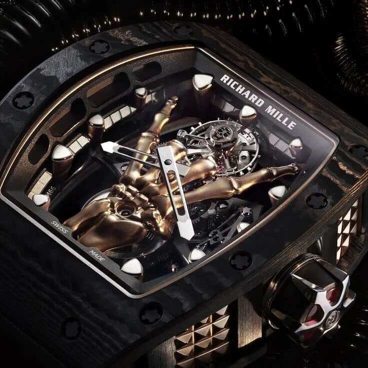 A skeletonised haute horlogerie watch with rose-gold movement