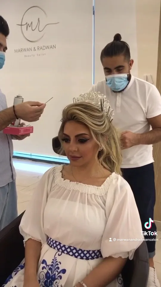 Bridal hair styling in the salon
