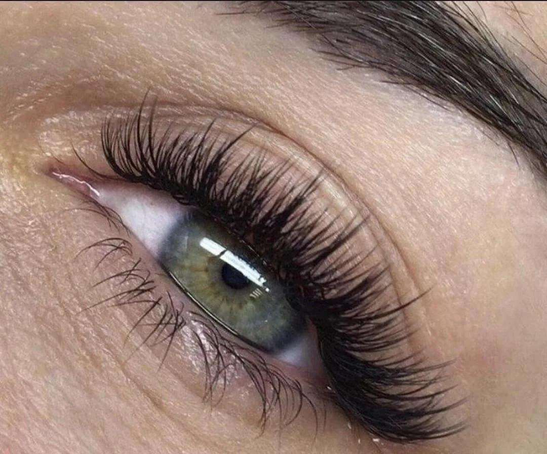 Lash extensions close up