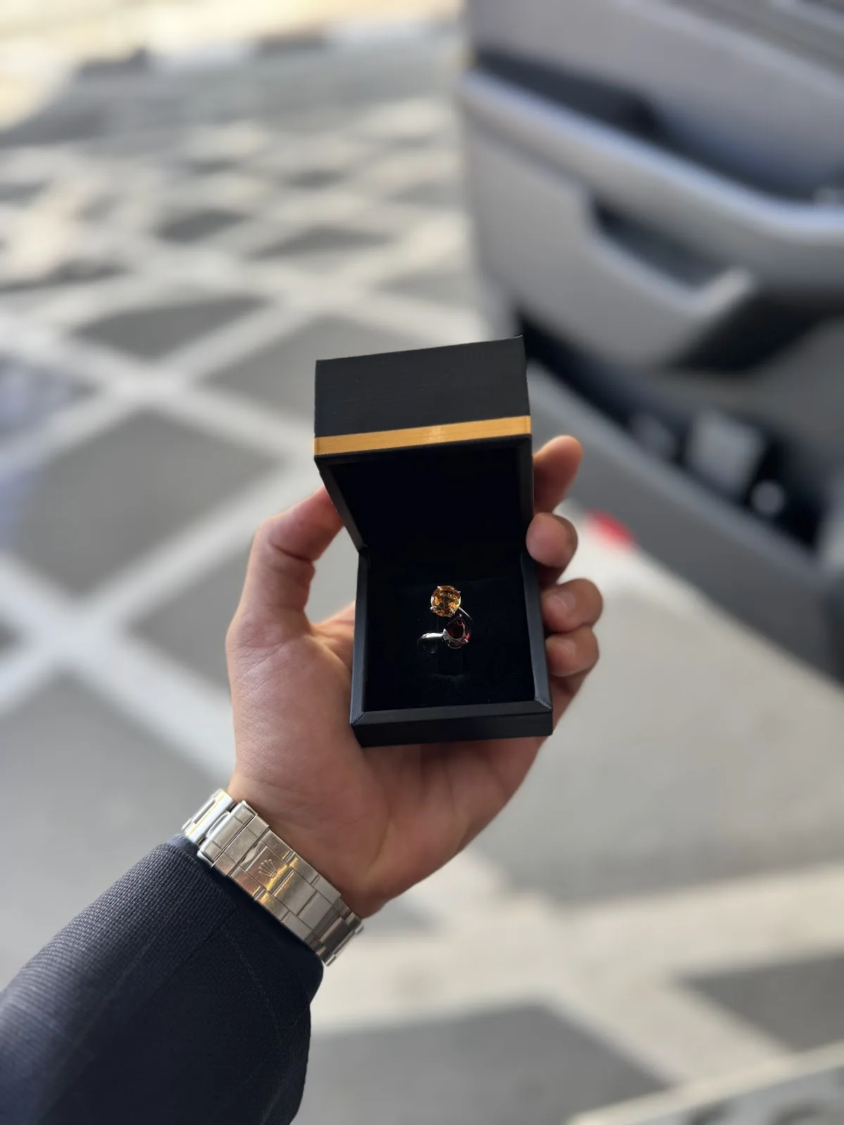 A bespoke Beladamaz ring presented in a jewellery box