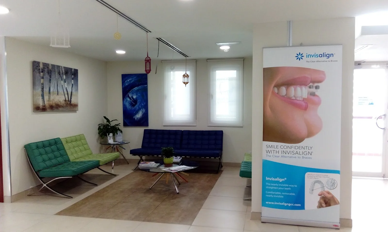 Waiting room with Invisalign information