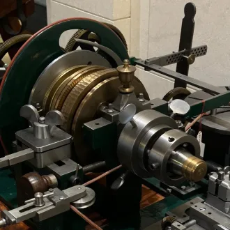Watchmaker's lathe and tooling at the workbench