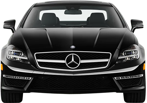Front view of a saloon car