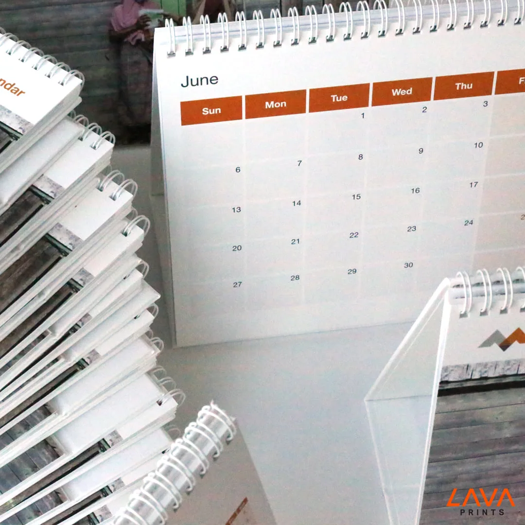 Spiral desk calendars