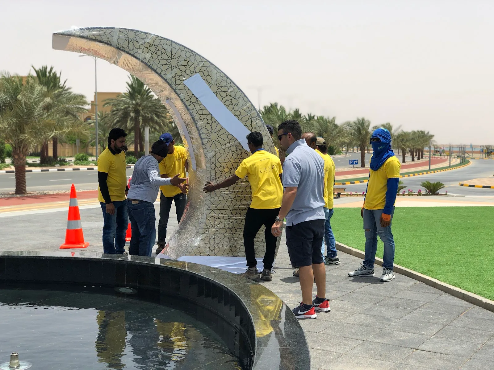 Outdoor monument installation by the Lava Prints team