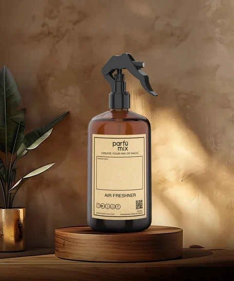 Parfumix air freshener spray bottle with a kraft label