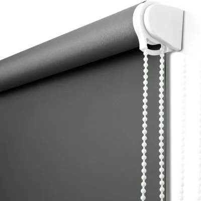 Grey roller blind with side chain