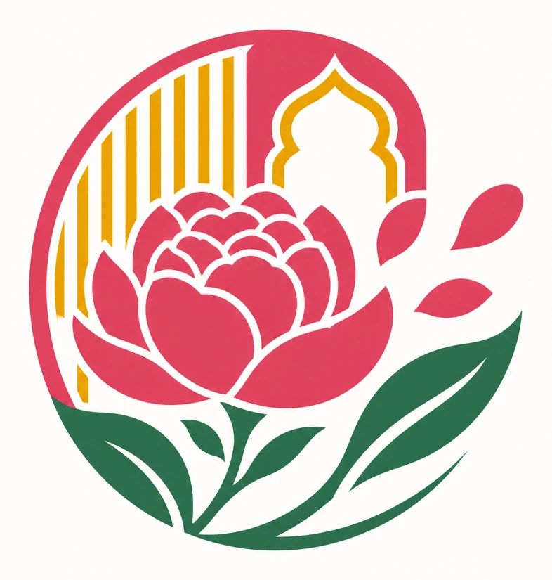 Peonies & petals bloom logo